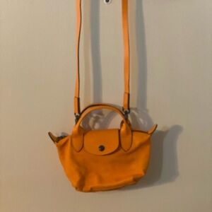 New Longchamp Le Pliage Xtra Top Handle XS Leather Crossbody Orange